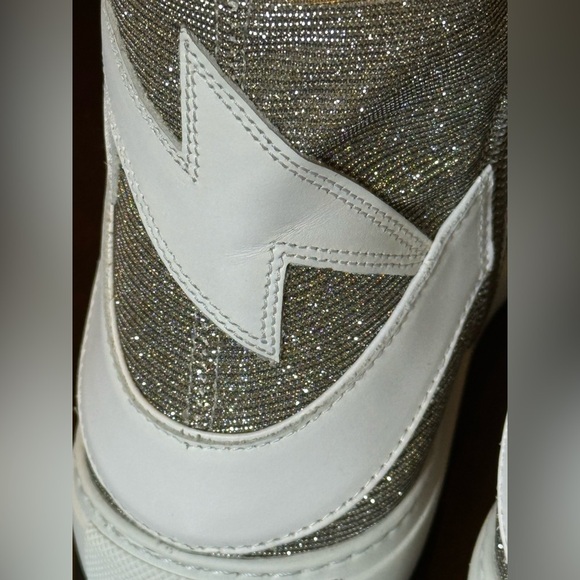 NWOB - ZV1747 High Flash Sneakers Size 38 Hightops Silver MSRP $448 Sparkle 7 - Picture 10 of 14
